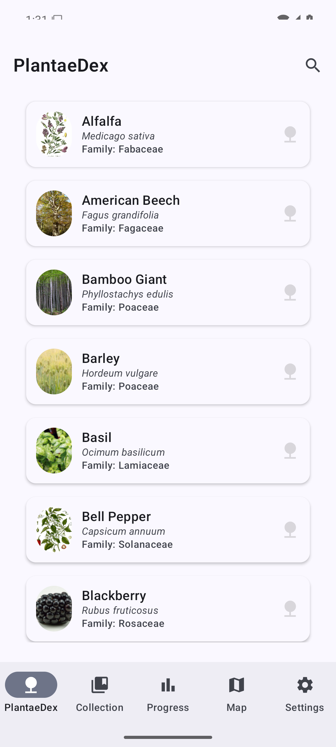 Plant grid view